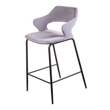 Стул полубарный Woddy, бархат серый 2001000001026