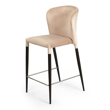 Стул полубарный Albert, бархат бежевый 5/опора конус 75389