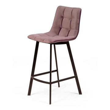 Стул полубарный UNO, бархат пудровый 15 / чёрный профиль 74978