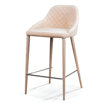 Стул полубарный Douglas, бархат бежевый 2000000000275