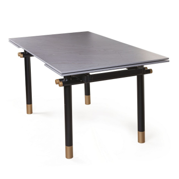 Стол обеденный Trump (160+40+40), керамика серая 2001000000968