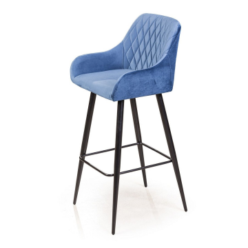 Стул барный Robert, бархат синий 29 12567