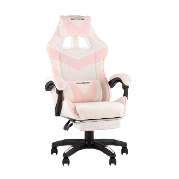 Кресло спортивное TopChairs MG-7019 букле бело-розовый