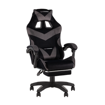 Кресло спортивное TopChairs MG-7019 велюр черно-серый
