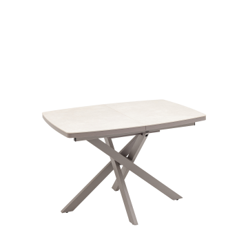 Стол Стейси 110/800/750, столешница керамика Carmen light grey, подстолье подстолье металл латте