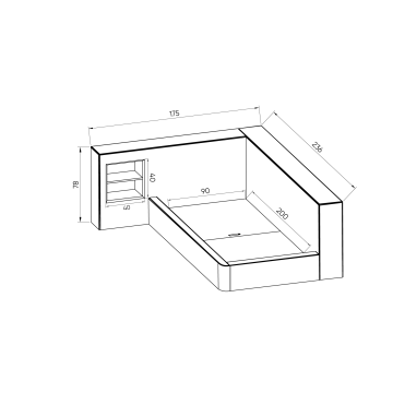 Диван-кровать Cube с нишей M антивандальная ткань (розовый)