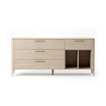 Тумба Type oak 4 ящика 2 полки ширина 180 см (беленый дуб)