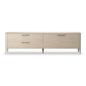 Тумба Type oak под ТВ 2 ящика откидная дверь (беленый дуб)