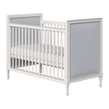 Кроватка Elit (белый, серая ткань)