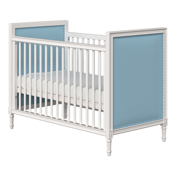 Кроватка Elit (белый, голубая ткань)
