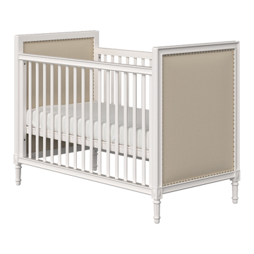 Кроватка Elit (белый, бежевая ткань)