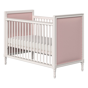 Кроватка Elit (белый, розовая ткань)