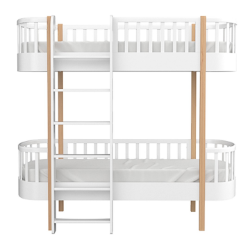 Кровать двухъярусная Classic фронтальная лестница (белый)