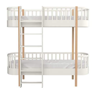 Кровать двухъярусная Classic фронтальная лестница (молочный)
