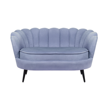 Диван ракушка Pearl Double Blue на черных ножках