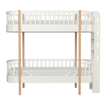 Кровать двухъярусная Classic торцевая лестница (молочный)