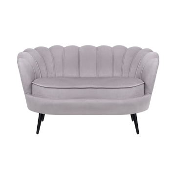 Диван ракушка Pearl Double Grey на черных ножках