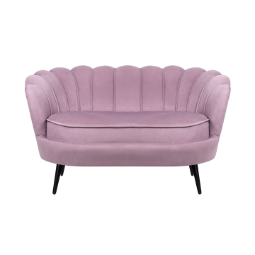Дизайнерский двухместный диван Pearl Double Pink на черных ножках