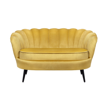 Дизайнерский диван Pearl Double Yellow на черных ножках