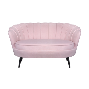 Диван ракушка Pearl Double Pink на черных ножках