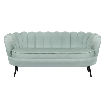 Диван ракушка для гостиниц Pearl Triple Green на черных ножках