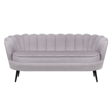 Дизайнерский диван для гостиниц Pearl Triple Grey на черных ножках