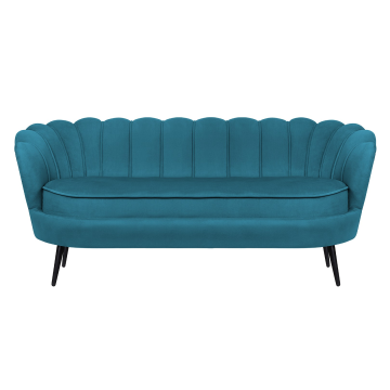 Диван для гостиниц Pearl Triple Marine Velvet на черных ножках