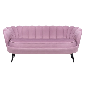 Диван ракушка Pearl Triple Pink на черных ножках