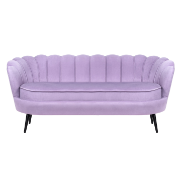 Диван ракушка для гостиниц Pearl Triple Purple на черных ножках