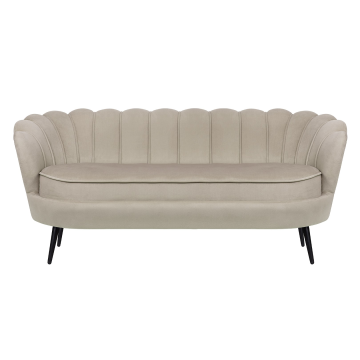 Диван ракушка для гостиниц Pearl Triple Taupe на черных ножках