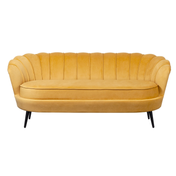 Дизайнерский диван Pearl Triple Yellow на черных ножках