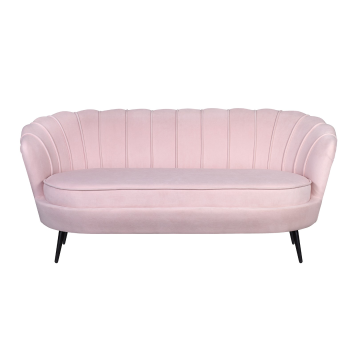 Дизайнерский диван Pearl Triple Pink на черных ножках