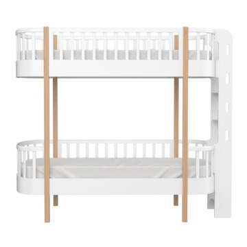 Кровать двухъярусная Classic торцевая лестница (белый)