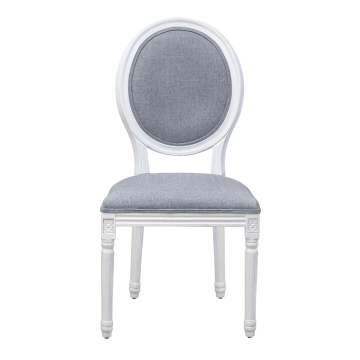 Стул с круглой спинкой Volker oak Grey and White