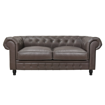 Диван из коричневой кожи Chesterfield Brown Leather 2S
