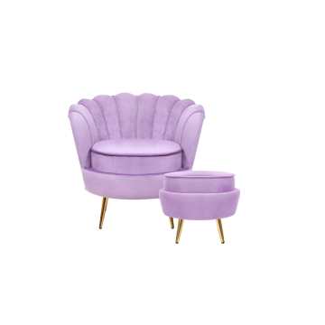 Кресло с пуфом ракушка Pearl Purple