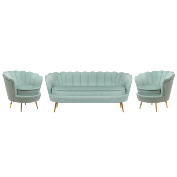 Комплект кресел и дивана ракушка Pearl Triple Green