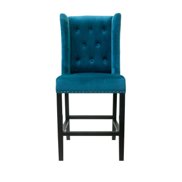 Дизайнерский полубарный стул Skipton Average Blue Velvet