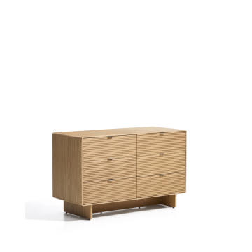 Комод Norlen с 6 ящиками из натурального шпона дуба, 120 x 75 см