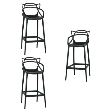 Набор 3 шт Стул барный DOBRIN MASTERS BAR, чёрный (B-03)