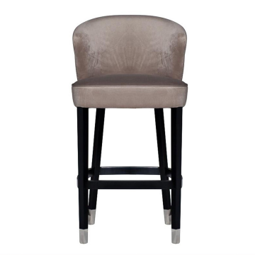 Стул барный велюр жемчужно-серый 53*59*108см