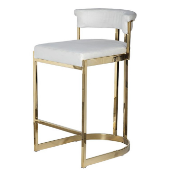 Стул барный велюр светло-серый/золото  49*55*85