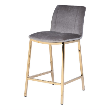 Стул барный велюр серый 42*53*88см
