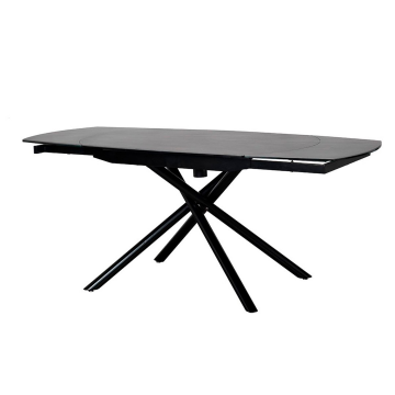 Стол обеденный раскл.керам.чёрный 178(120)*89*77