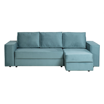 Диван Bergamo раскладной угловой правый велюр бирюзовый Vel43 250*160*90