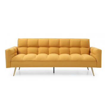 Диван-кровать Madrid, желтый/золотые ножки