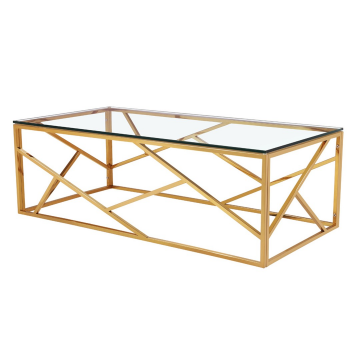 Стол журнальный стекло/золото 60*120*40см