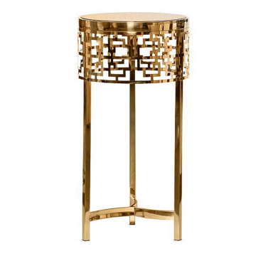 Стол журнальный стекло коричневое/золото d35*70см