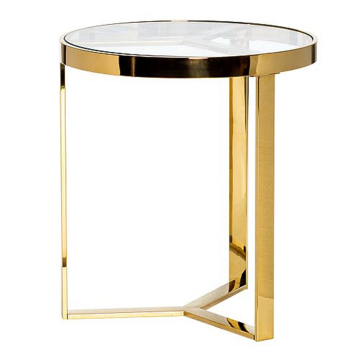 Стол журнальный стекло/золото d.50*55см