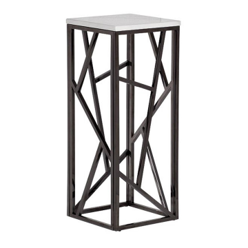 Стол журнальный высокий, искусственный мрамор/темный хром 30*30*75